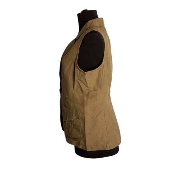 J. Jill S SP Womens Petite Silk Linen Blazer Vest Green - Picture 4 of 9